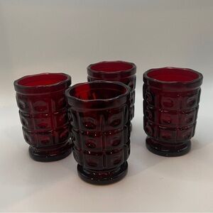 Vintage Red Glass Votive Holders